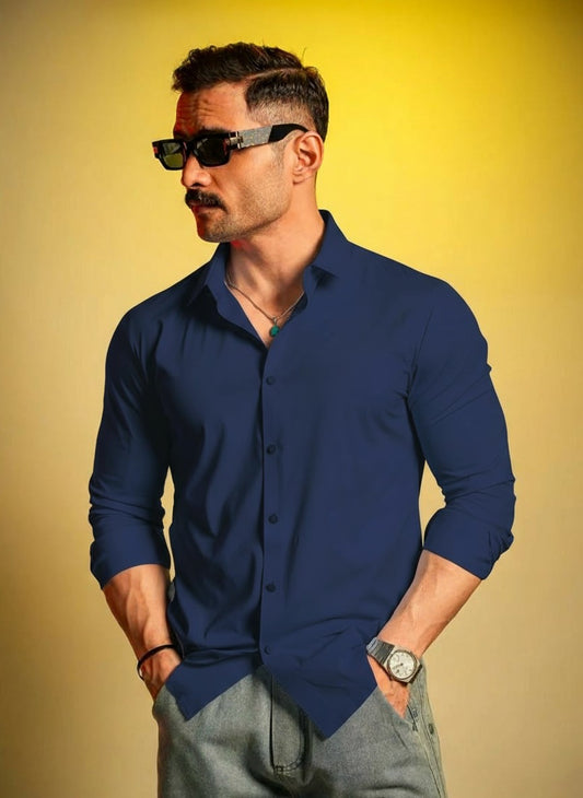 Classic Premium Plain Navy Shirt